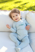 Load image into Gallery viewer, Teddy Pocket Footie- Blue