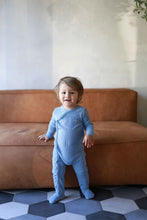 Load image into Gallery viewer, Side Snap Footie- Blue