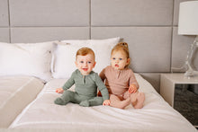 Load image into Gallery viewer, Henley Footie- Dusty Pink