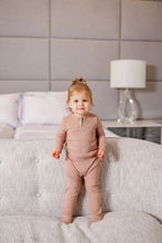 Load image into Gallery viewer, Henley Footie- Dusty Pink