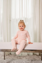 Load image into Gallery viewer, Velour Embroidered Footie- Pink