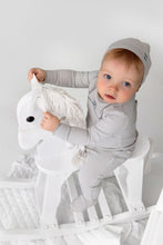 Load image into Gallery viewer, Bunny Graphic Footie- Baby Blue