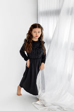 Load image into Gallery viewer, Velour Ruffle Maxi- Black