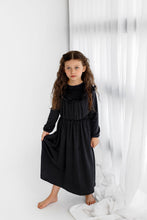 Load image into Gallery viewer, Velour Ruffle Maxi- Black