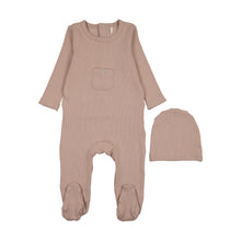 Load image into Gallery viewer, Ribbed Pocket Footie- Dusty Pink