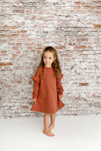 Load image into Gallery viewer, Ruffle Sweatshirt Dress- Cherry