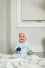 Load image into Gallery viewer, Velour Bear Footie-Blue