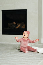 Load image into Gallery viewer, Logo Velour Footie-Pink/Brown