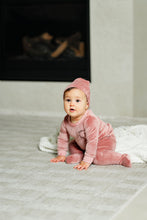 Load image into Gallery viewer, Logo Velour Footie-Pink/Brown