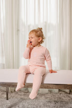 Load image into Gallery viewer, Velour Embroidered Footie- Pink