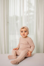 Load image into Gallery viewer, Ribbed Pocket Footie- Dusty Pink
