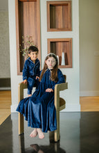 Load image into Gallery viewer, Velour Grandpa PJ-Navy
