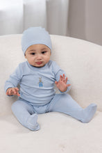Load image into Gallery viewer, Bunny Graphic Footie- Blue