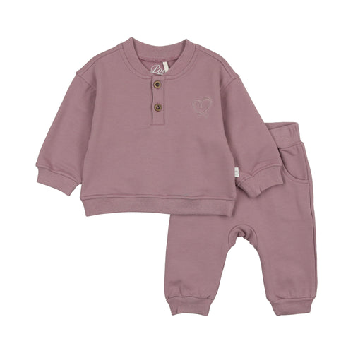 Henley Sweatsuit- Lavendar