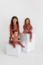 Load image into Gallery viewer, Velour Henley Set- Dusty Rose