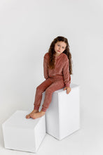 Load image into Gallery viewer, Velour Henley Set- Dusty Rose