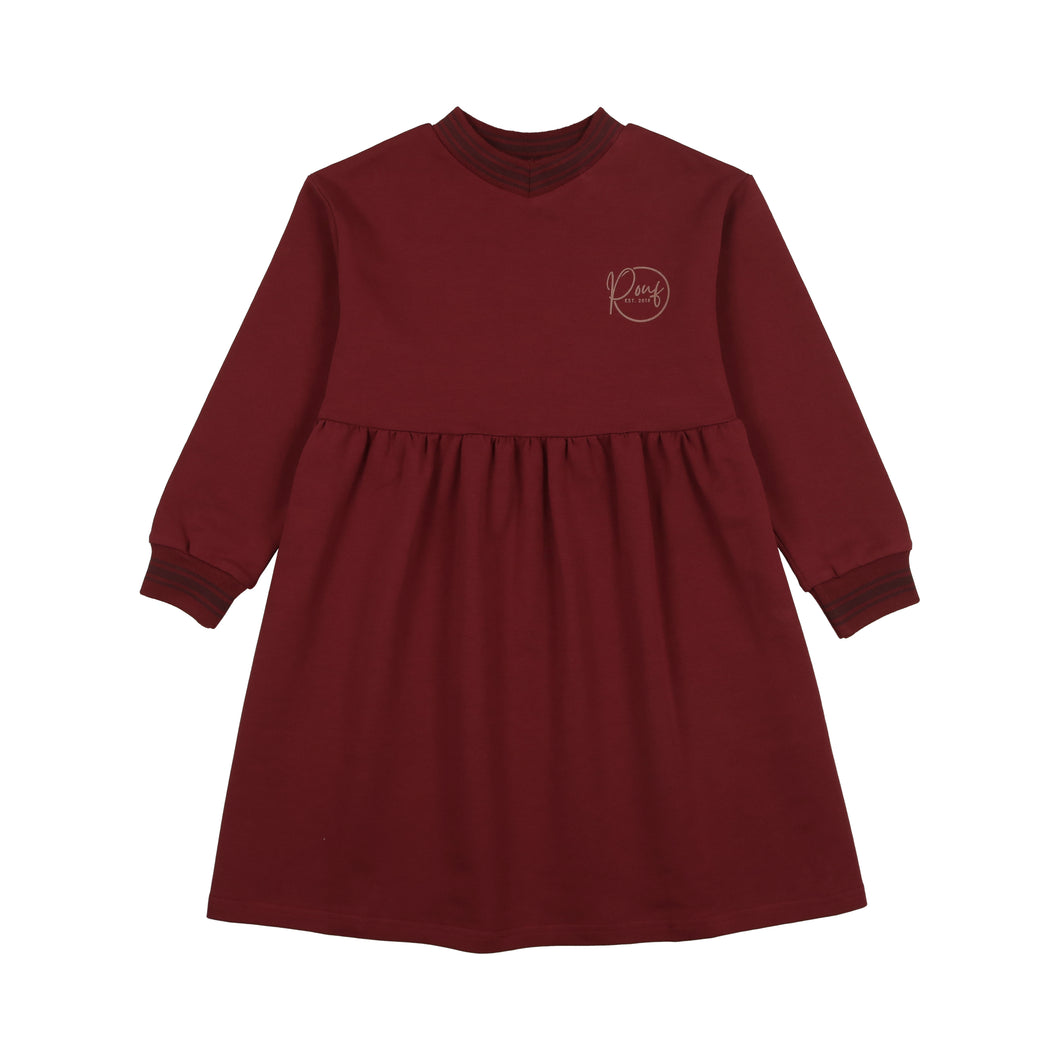 Varsity Dress- Burgundy