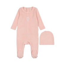 Load image into Gallery viewer, Velour Embroidered Footie- Pink