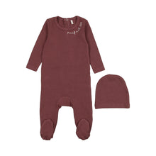 Load image into Gallery viewer, POUF Embroidered Footie- Berry