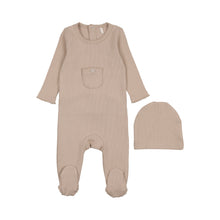 Load image into Gallery viewer, Ribbed Pocket Footie- Taupe