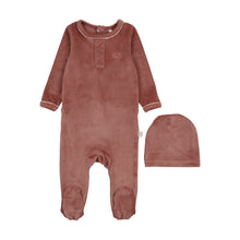 Load image into Gallery viewer, Velour Grandpa Footie-Pink