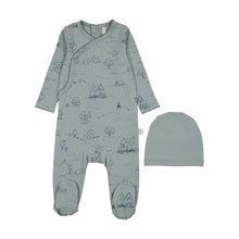 Load image into Gallery viewer, Toile Footie-Blue