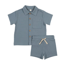Load image into Gallery viewer, Grandpa Ribbed Short Set- Blue