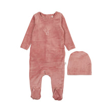 Load image into Gallery viewer, Velour Bunny Footie- Pink