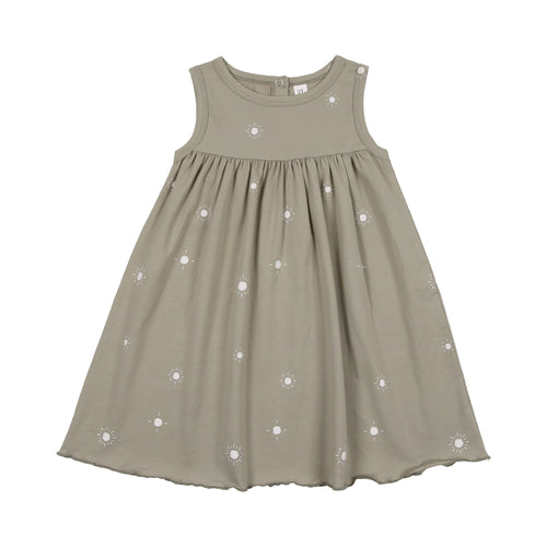 Sun Print Sleeveless Dress- Sage