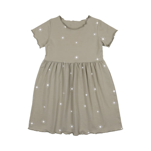 Sun Print Short Sleeve Dress- Sage
