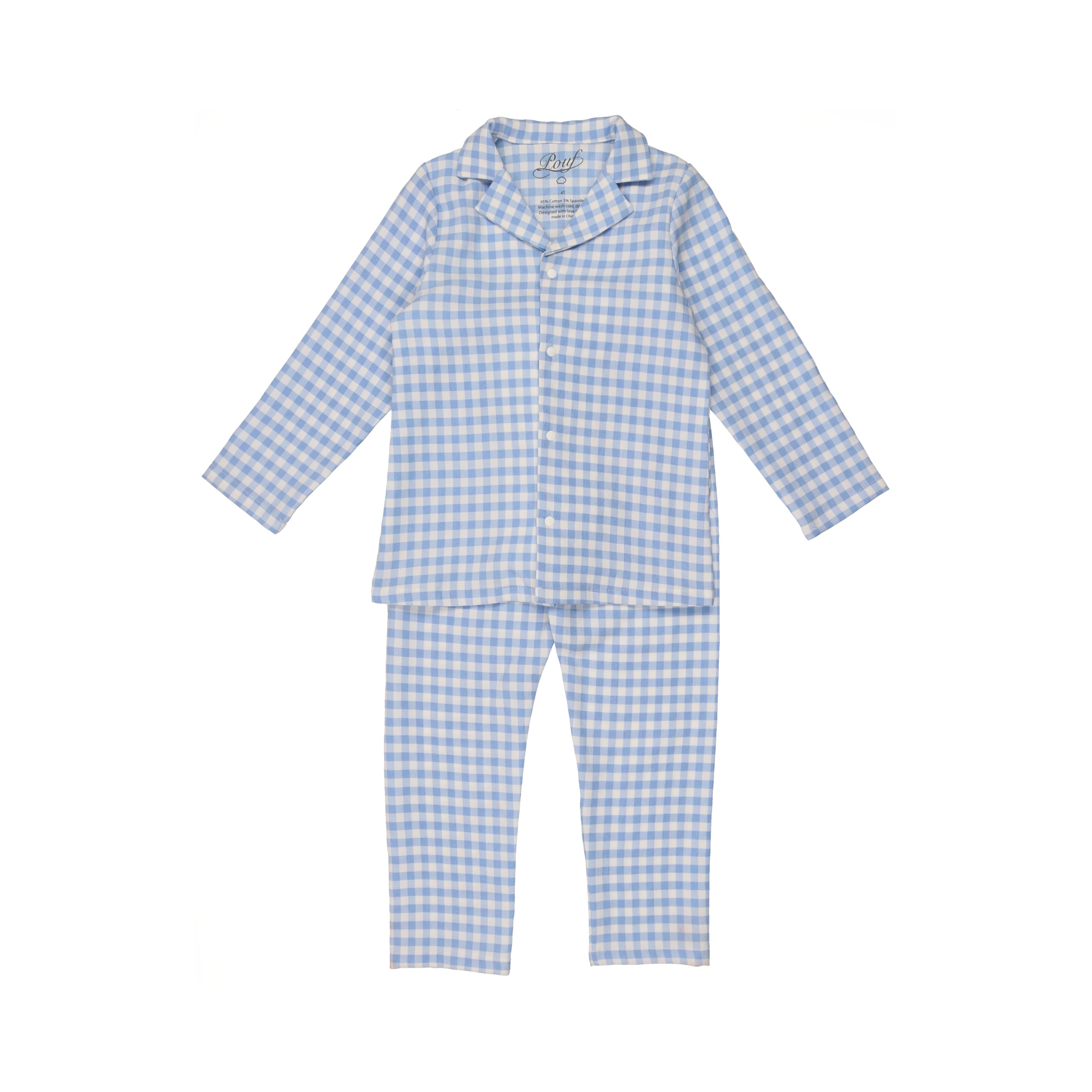 Crew Girl Checkered Fleece Grandpa Pajama - Tiptoe Boutique