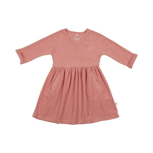 Terry 3/4 Sleeve Dress- Pink