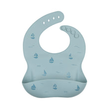 Load image into Gallery viewer, Silicone Bib-Sailboat/Blue