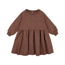 Load image into Gallery viewer, Dot Print Sweatshirt Dress- Cocoa