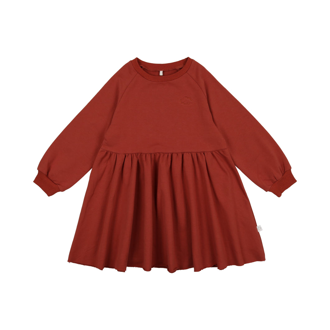 Mini Cloud Sweatshirt Dress- Cherry