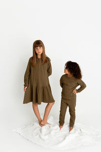 Waffle Knit Set- Evergreen