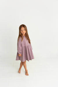 Dot Print Sweatshirt Dress- Lavender